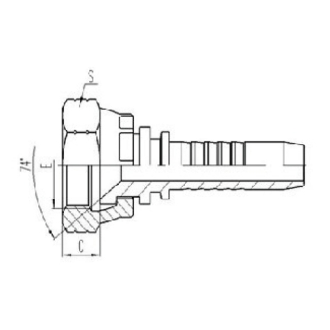 美制內(nèi)螺紋74°內(nèi)錐面密封